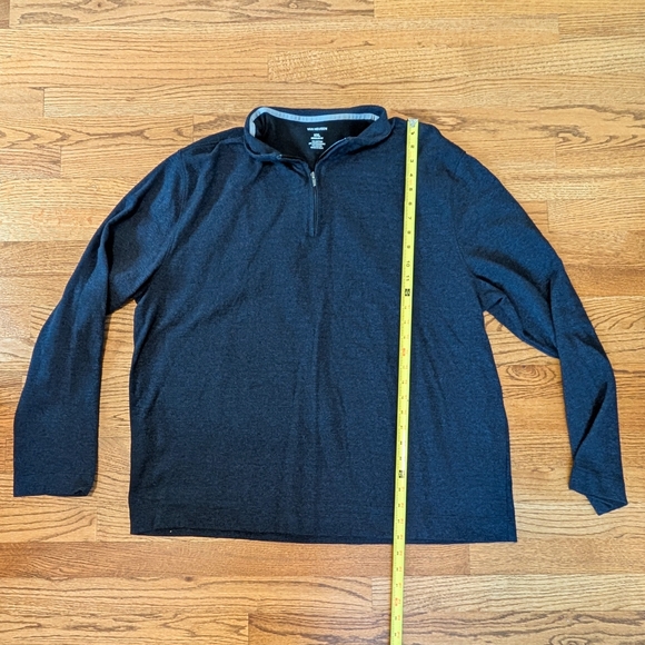 Van Heusen Men's Sweater Navy Blue Quarter Zip Pullover Long Sleeve Size XXL - Picture 3 of 4